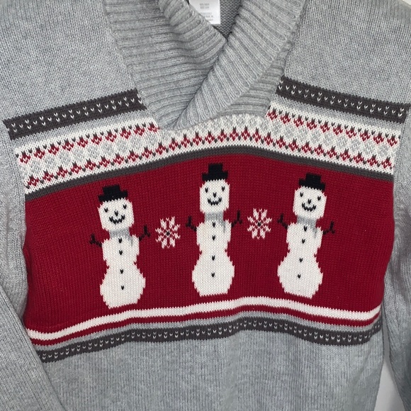 Gymboree Gray Turtleneck Sweater with Red Snowman Panel - Picture 3 of 4